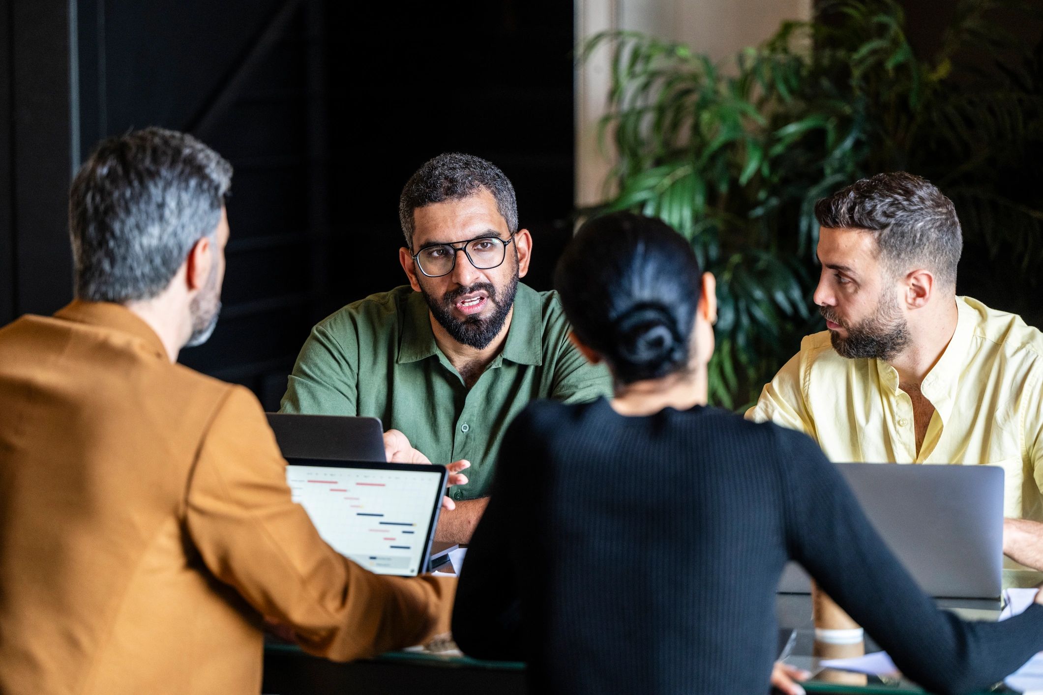 Consulting team collaborating during a business planning meeting