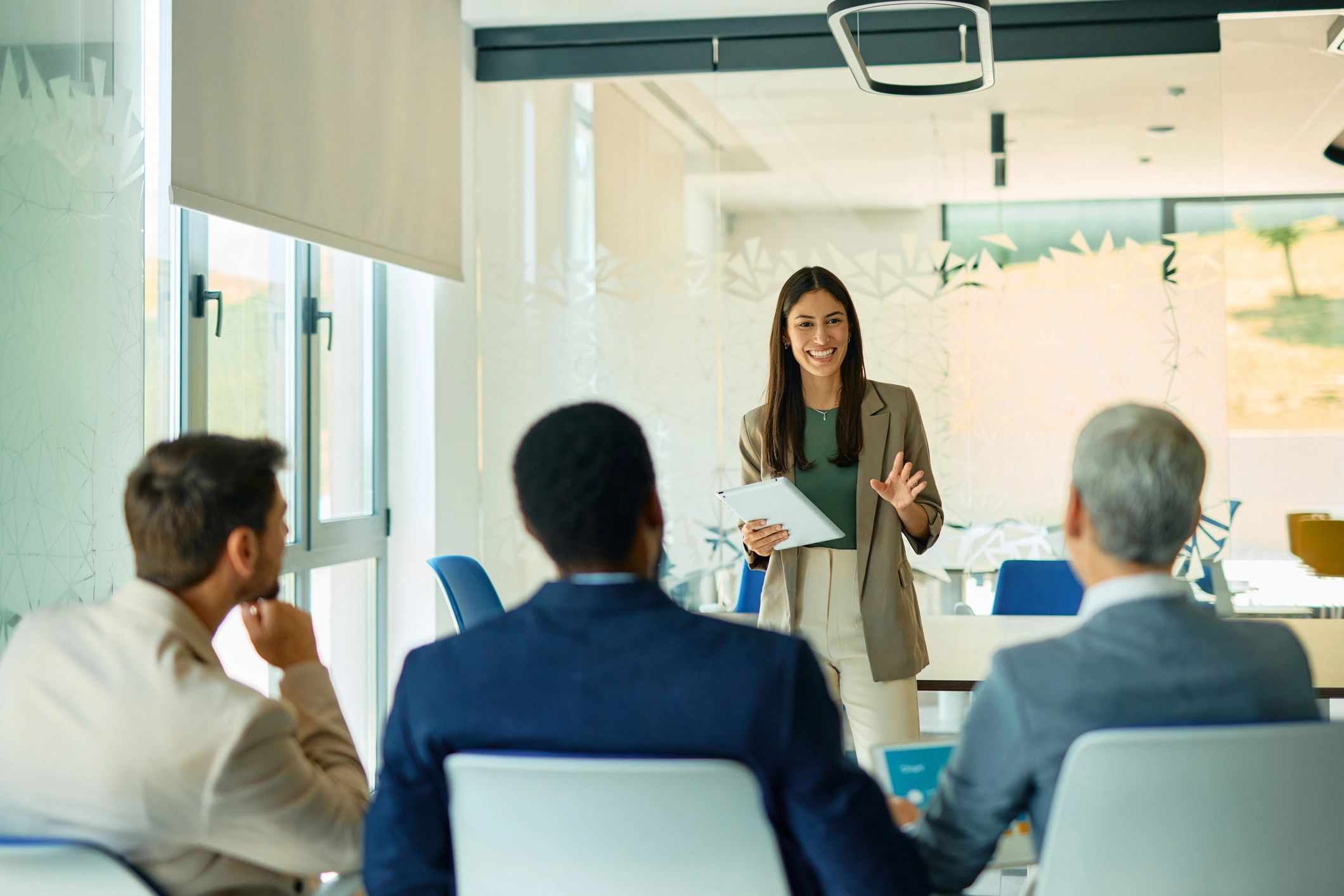 Leader facilitating a business strategy workshop